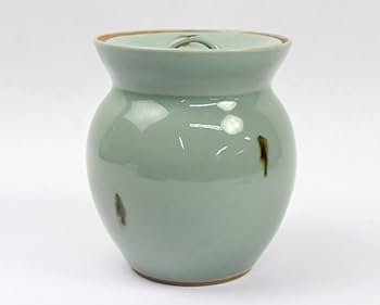 Amazon.co.jp: 富田静山作 飛青磁 水指 直径140mm 高さ145mm
